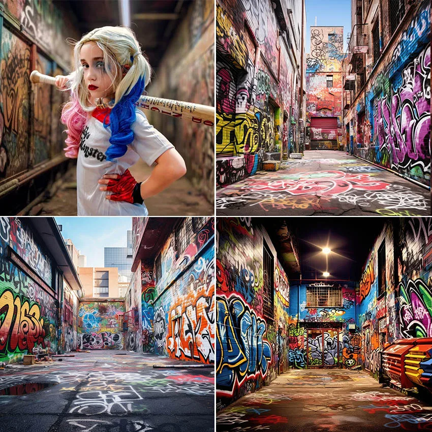 Photography Urban - Mehofond-アーバングラフィティ写真の背景、レトロな壁、ケーキのスマッシュ、ポートレートの装飾、写真スタジオの背景、子供の誕生日パーティー