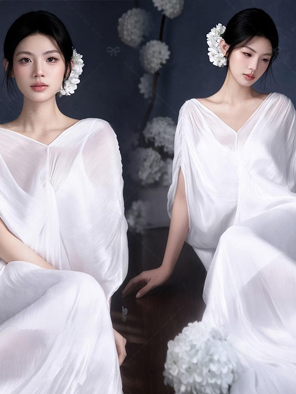 Photography Zen - 中国風コールドトーンポートレート写真撮影ドレスハイエンド禅ムードスタジオ新着女性ファッション秋シーズン