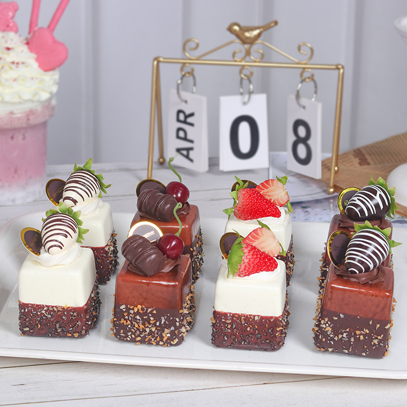 Photography Of Food - 1PC 人工フルーツケーキビスケット偽食品装飾写真撮影プロ食品シミュレーションケーキモデルティーテーブル装飾