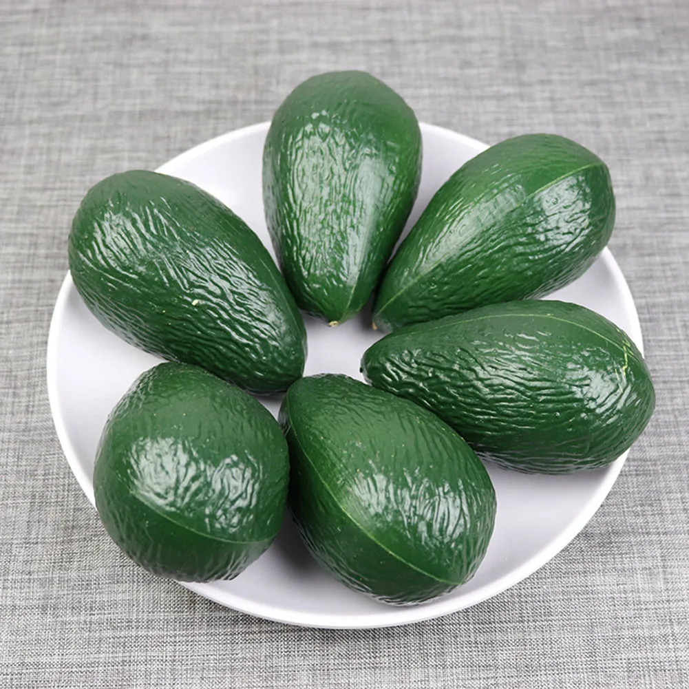 Photography Of Food - 人工アボカドモデル,プラスチックフォーム,偽の果物,食品シミュレーション,写真撮影アクセサリー,お祝いパーティー用品,室内装飾,6個