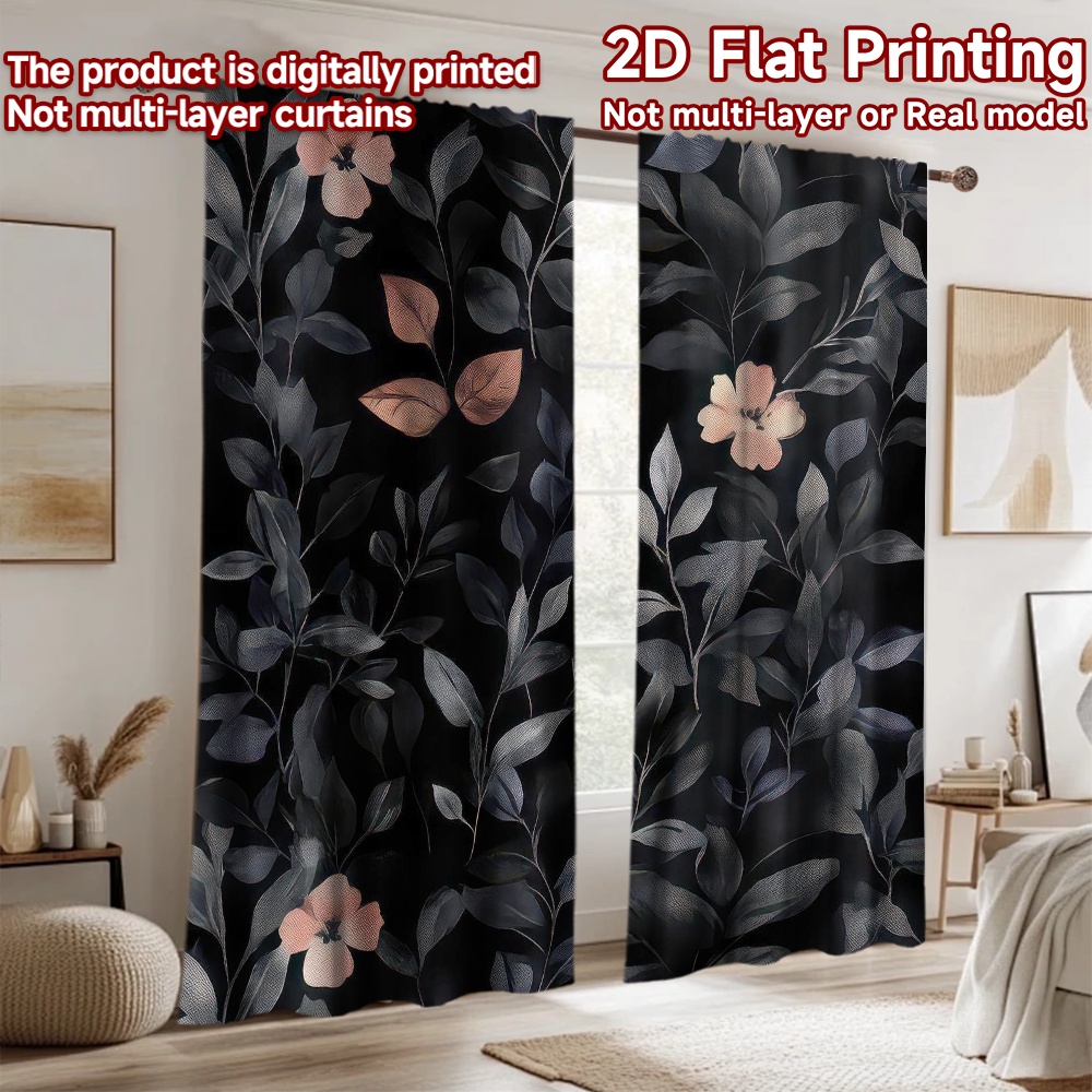 1ピース2Dフラット写真撮影用背景布ダークフローラルリーフ柄 - Photography Dark Cloth のレビューと価格