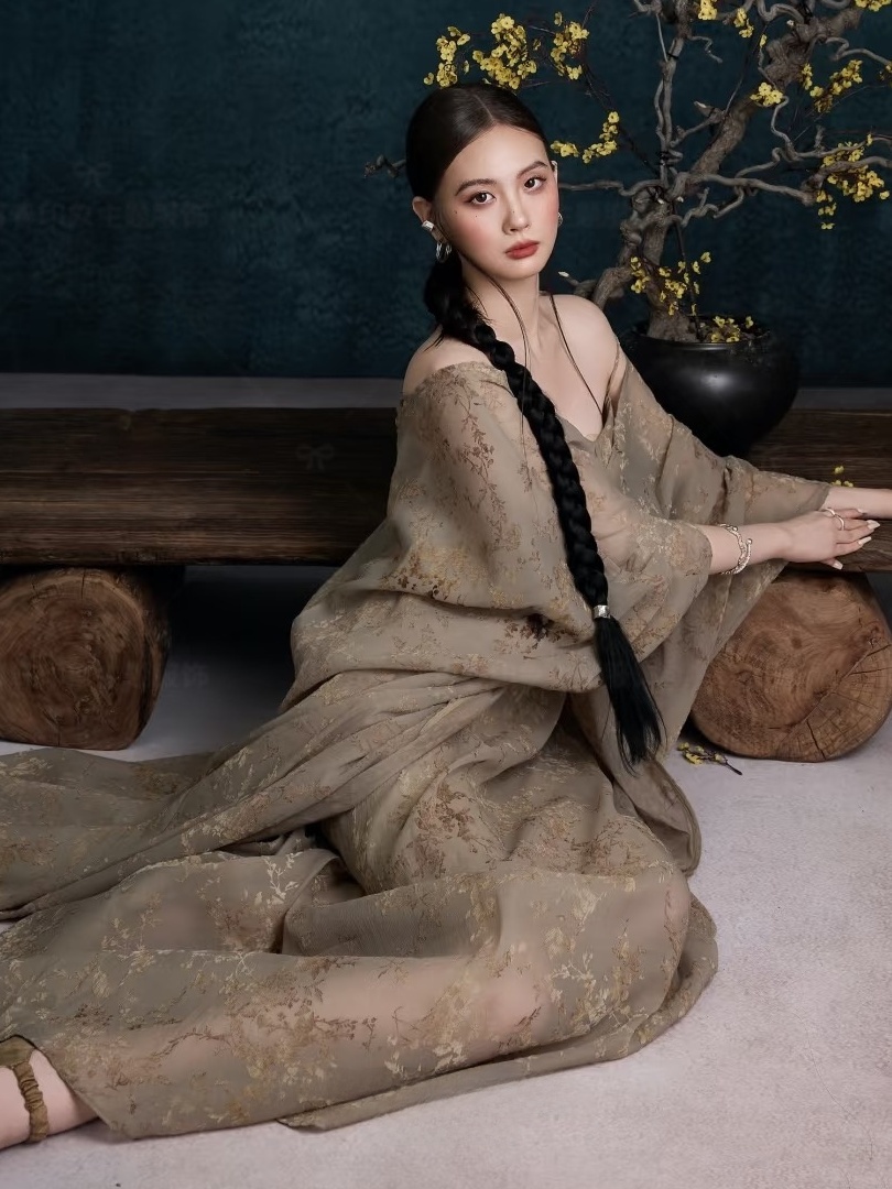 新しいヴィンテージ油絵ドレス中国禅スタイル冷風アート写真撮影 - Photography Zen のレビューと価格
