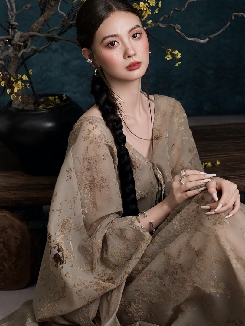 新しいヴィンテージ油絵ドレス中国禅スタイル冷風アート写真撮影 - Photography Zen のレビューと価格