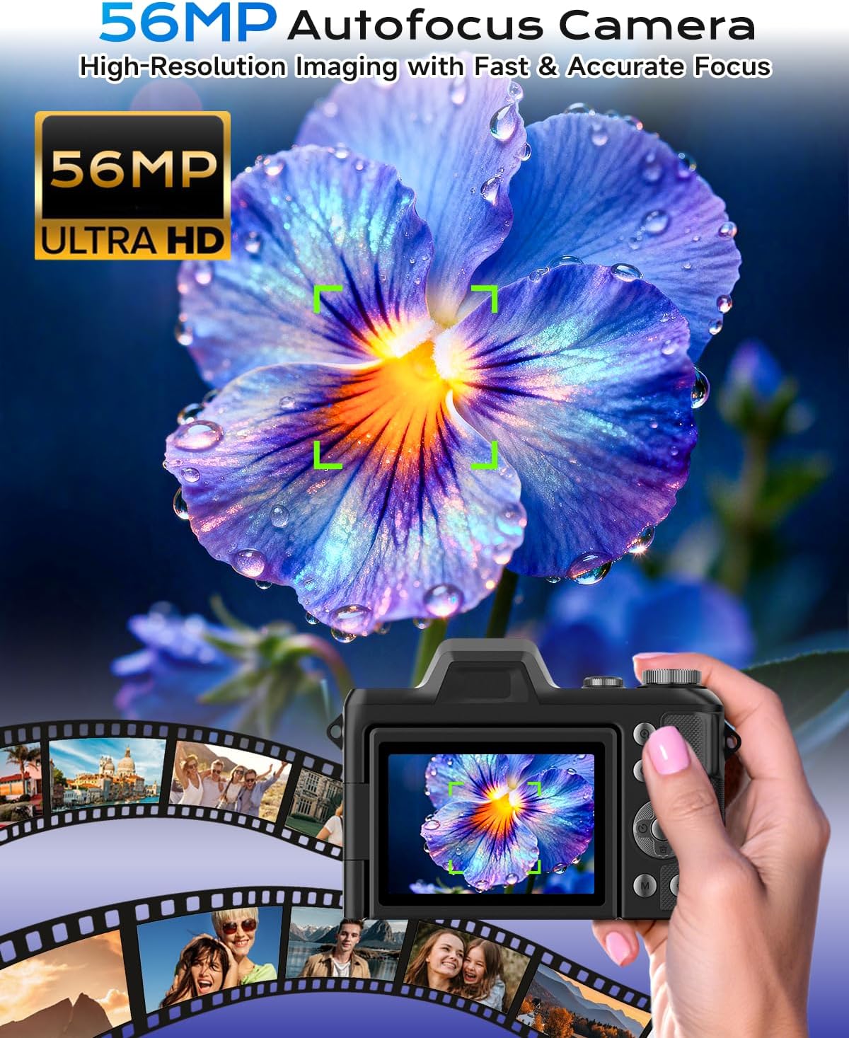 4Kトラベル写真デジタルカメラ、56MPオートフォーカスVl - Photography Zoom のレビューと価格