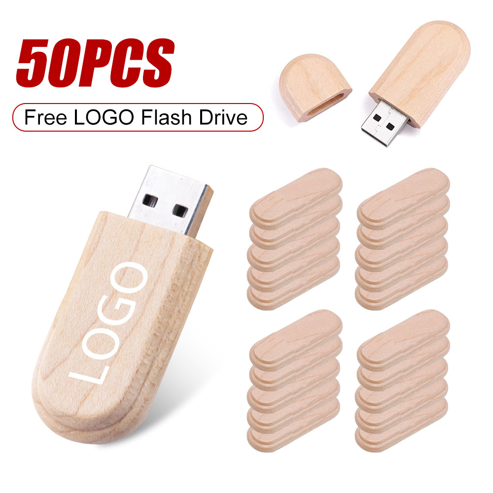 50 個無料ロゴ卸売木製 USB フラッシュドライブ 128 - Photography Of Memories のレビューと価格