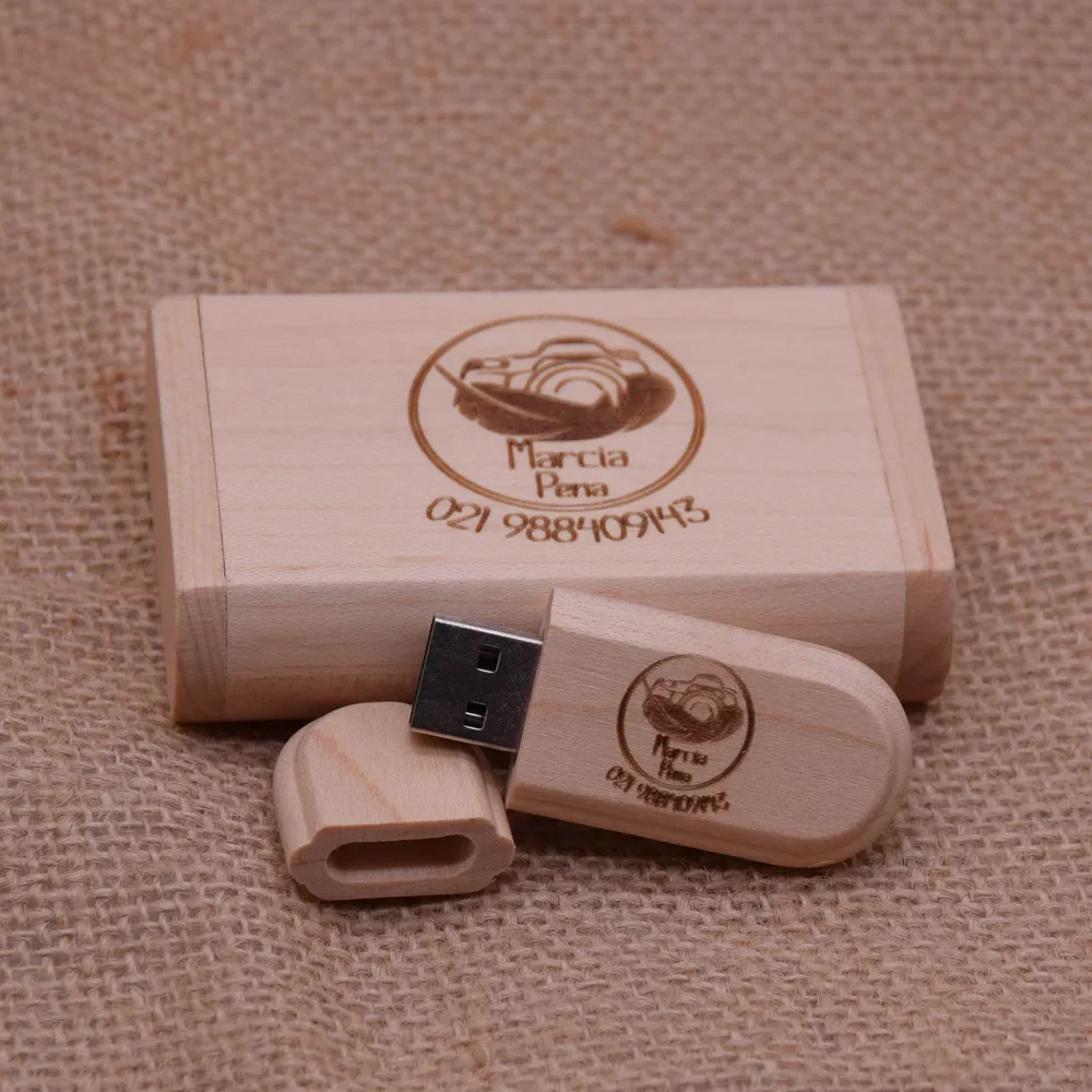 50 個無料ロゴ卸売木製 USB フラッシュドライブ 128 - Photography Of Memories のレビューと価格