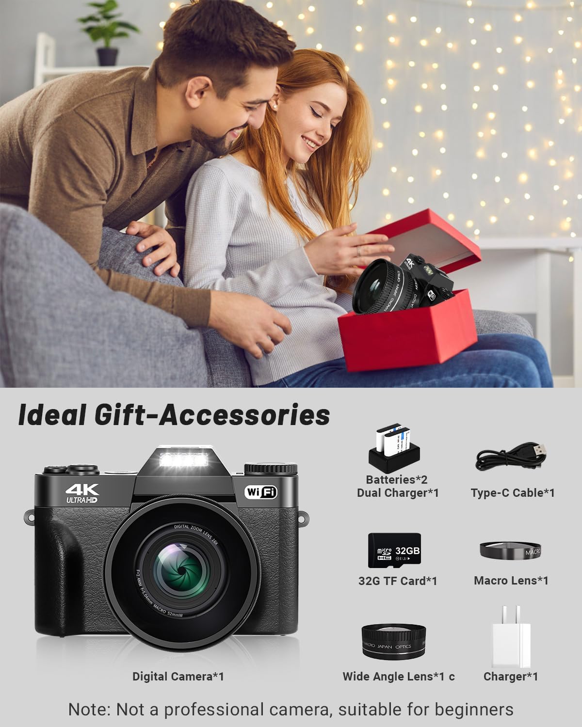 WiFi搭載のVlog撮影・写真撮影用デジタルカメラ、180 - Photography Zoom のレビューと価格