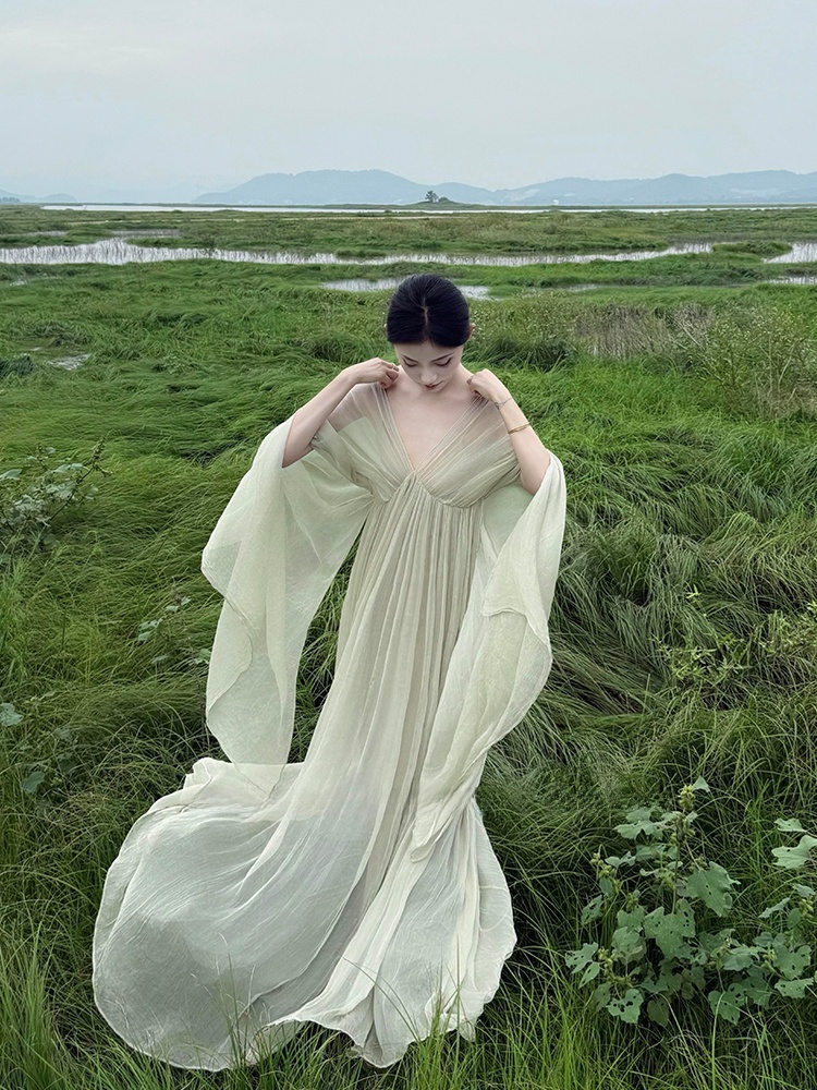 新中国風ゆったりロングワンピース レディース エレガントな禅 - Photography Zen のレビューと価格