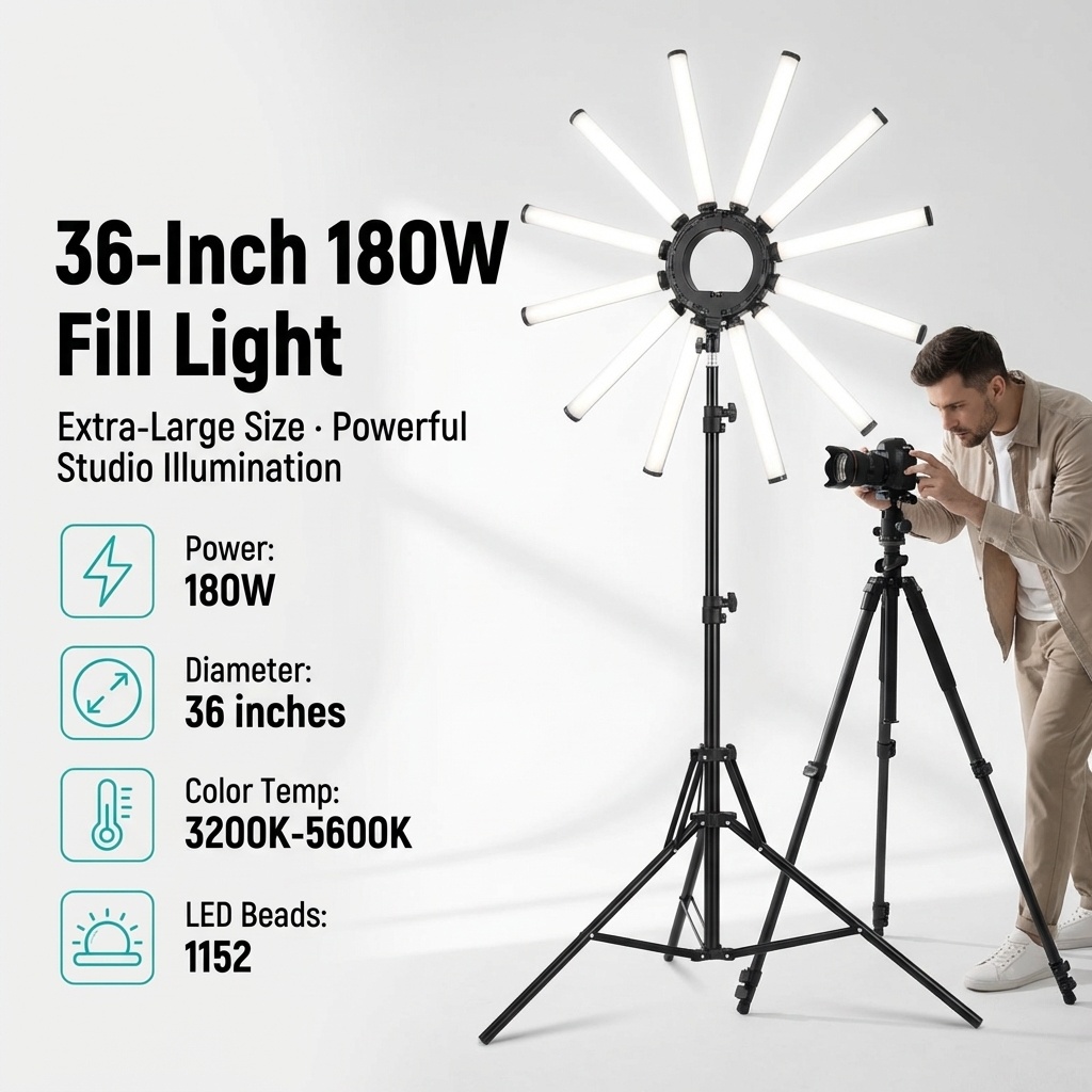12アームマルチチューブ写真撮影照明キット 180W大型LE - Photography Youtube のレビューと価格