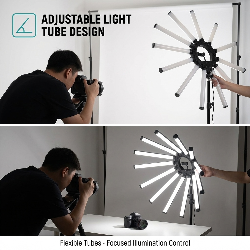 12アームマルチチューブ写真撮影照明キット 180W大型LE - Photography Youtube のレビューと価格