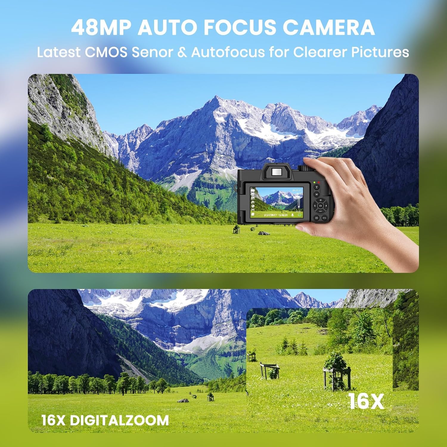 48MPデジタルカメラ WiFiとオートフォーカス機能搭載、 - Photography Zoom のレビューと価格