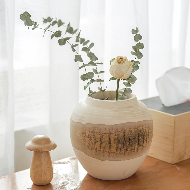 ミニマリストドライフラワーベース天然木フラワーアレンジメント - Photography Zen のレビューと価格