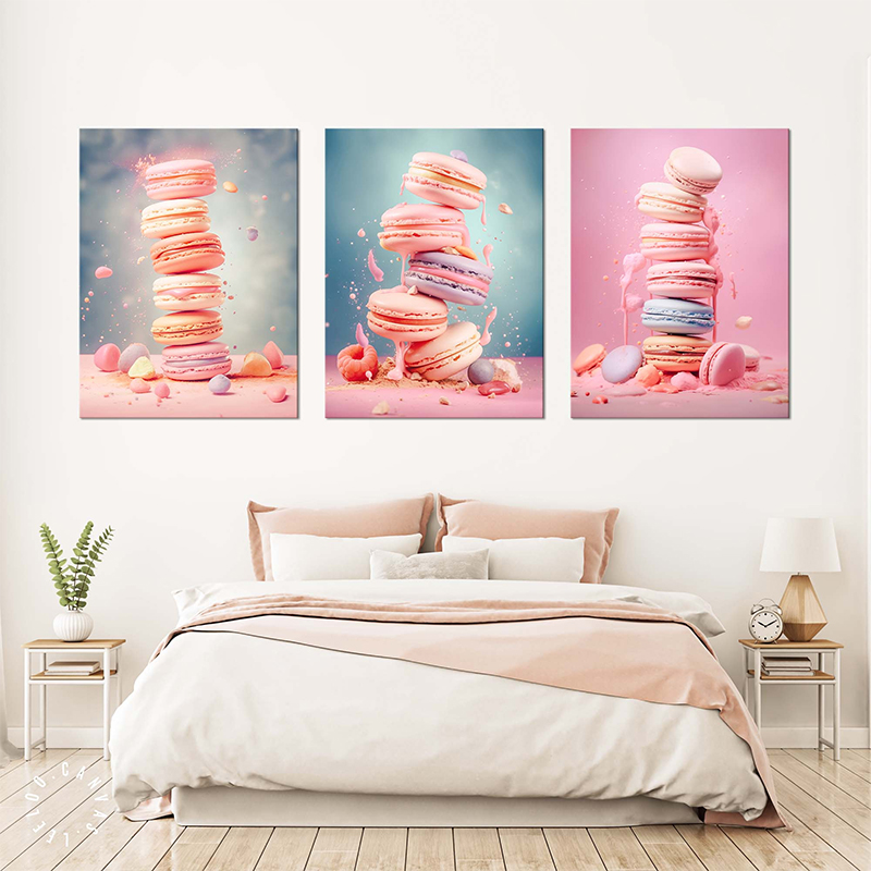 フレームなしピンクフードアイスクリームマカロンポスターとプリ - Photography Of Food のレビューと価格