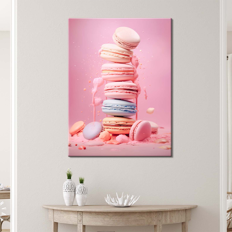 フレームなしピンクフードアイスクリームマカロンポスターとプリ - Photography Of Food のレビューと価格
