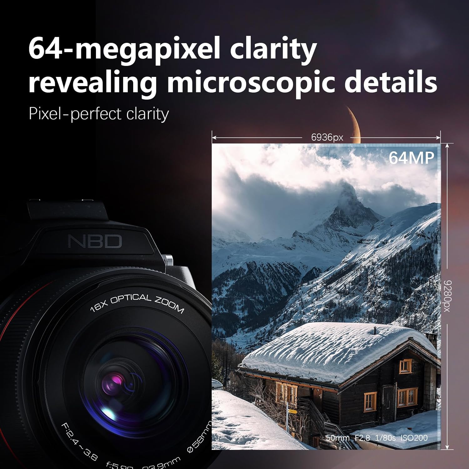 プロ仕様8K 64MPデジタルカメラ、48倍ズーム（16倍光 - Photography Zoom のレビューと価格