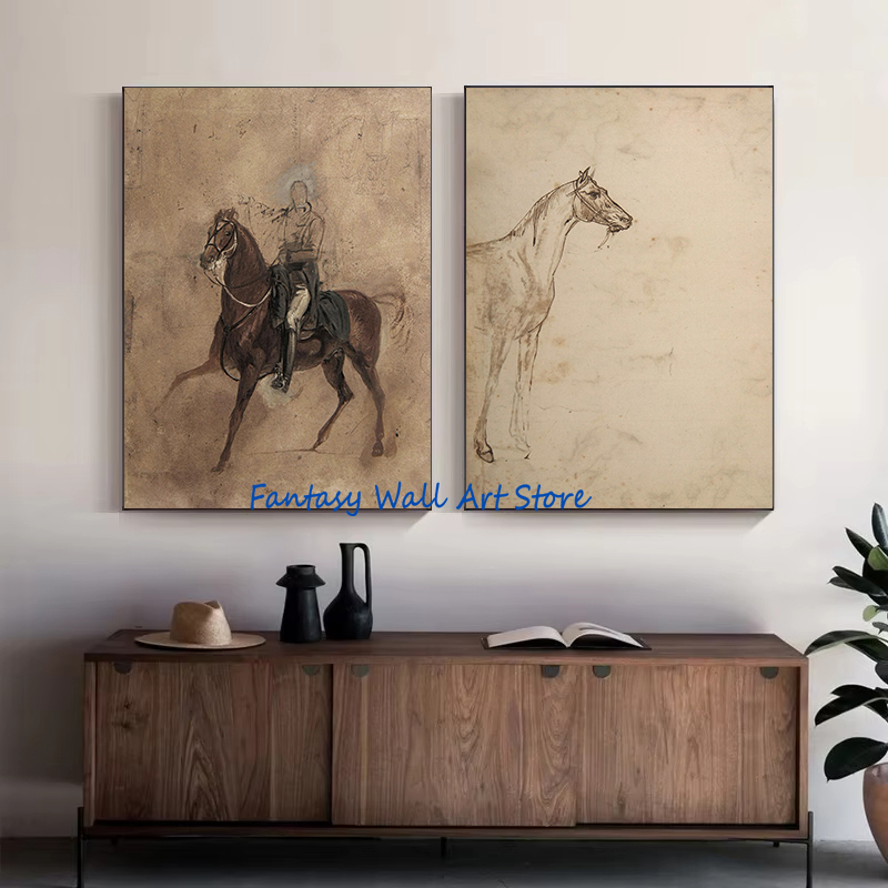 ヴィンテージ馬アート ヴィンテージスタイル油絵 素朴な農家風 - Photography Fine Art のレビューと価格