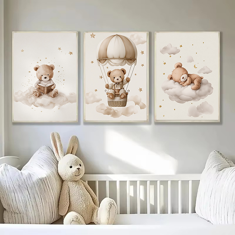 3枚セット ボヘミアン風 テディベア 動物 カスタム ベビー - Photography Gallery のレビューと価格